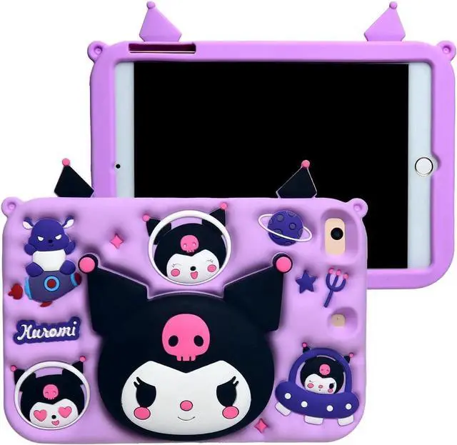 Alt view image 2 of 5 - MONEHOYSY Cute Soft Silicone Kickstand Case for iPad Air 6th 11" M2, Air 5th/4th 10.9" 2022/2020, Drop Proof, Shock Proof Back Stand Cover for Kids, Children, Girls (Kurom-1)