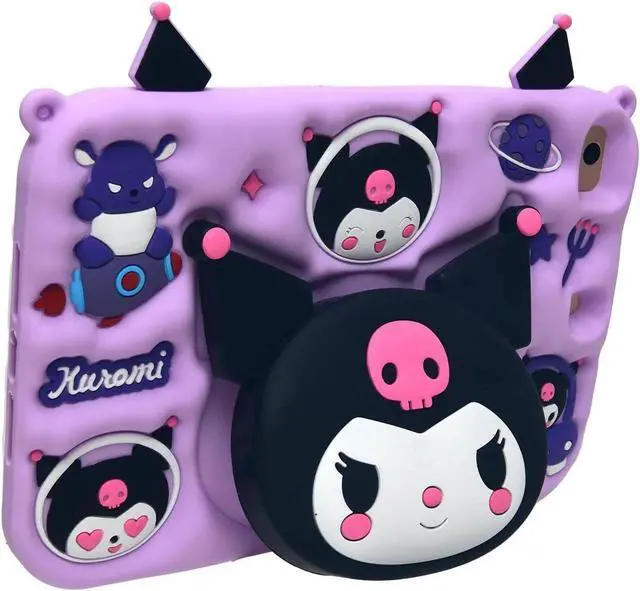 Alt view image 3 of 5 - MONEHOYSY Cute Soft Silicone Kickstand Case for iPad Air 6th 11" M2, Air 5th/4th 10.9" 2022/2020, Drop Proof, Shock Proof Back Stand Cover for Kids, Children, Girls (Kurom-1)