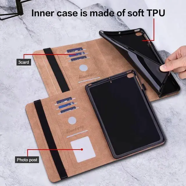 Alt view image 2 of 5 - KEFBWAO Case for Samsung Galaxy Tab S10 Ultra 2024/Tab S9 Ultra 2023/Tab S8 Ultra 2022 14.6-Inch, Stylus Holder Flip Wallet Leather Shockproof Cover for Galaxy Tab S10 Ultra Case, Plum Blossom