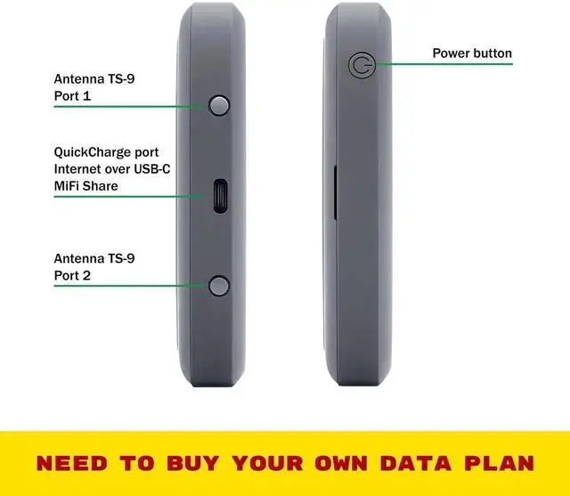 Alt view image 2 of 5 - Verizon Wireless Jetpack Inseego MiFi 8800L | Free VPN Mobile Hotspot for Travel | 4G Mobile Portable WiFi | Unlocked Globally | Near 5G Speed up to 1200 Mbps | EVDO-LINK Bundle - Verizon Sim Card