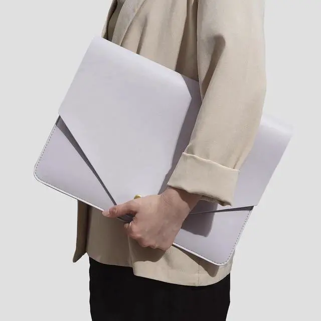 Alt view image 4 of 5 - Benfan PU Leather Laptop Sleeve Compatible with New 14 inch MacBook Pro A2992 A2779 A2442,Old MacBook Pro Air 13, Surface Laptop 5th Gen 13.5, Thinkpad X1 Carbon 14 Set of 4PCS Color Light Purple