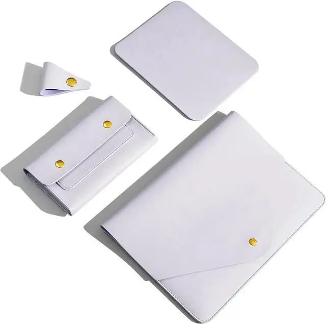 Main image of Benfan PU Leather Laptop Sleeve Compatible with New 14 inch MacBook Pro A2992 A2779 A2442,Old MacBook Pro Air 13, Surface Laptop 5th Gen 13.5, Thinkpad X1 Carbon 14 Set of 4PCS Color Light Purple