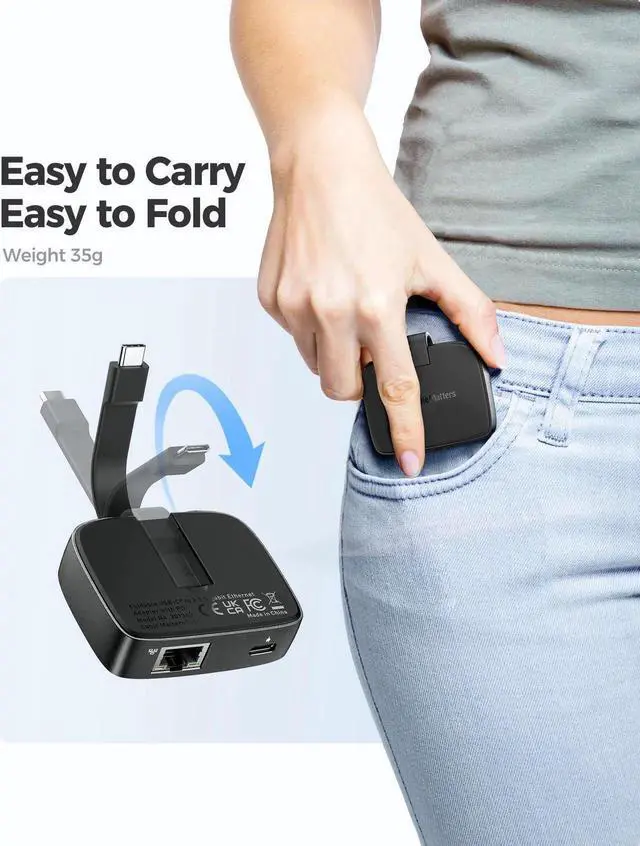 Alt view image 3 of 5 - Cable Matters USB C to 2.5 Gigabit Ethernet Adapter with 100W Charging (2.5g Ethernet to USB C Adapter) -Compatible with Thunderbolt 4, MacBook Pro, XPS, Surface Pro, Not Support Android or Chromecast