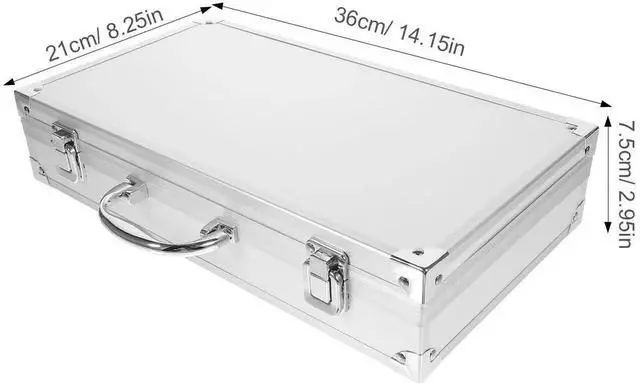 Alt view image 3 of 5 - ERINGOGO Aluminum Attache Case - 14inch Lock Metal Briefcase with Ripple Foam, Hard Aluminum Carrying Case, Universal Portable Tool Case for Laptop/Luggage/Instrument, White
