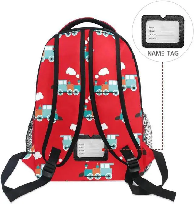 Alt view image 5 of 5 - Fisyme Retro Train Backpack Laptop Bag Daypack Travel Hiking School Backpacks for Men Women Kids Girls Boys