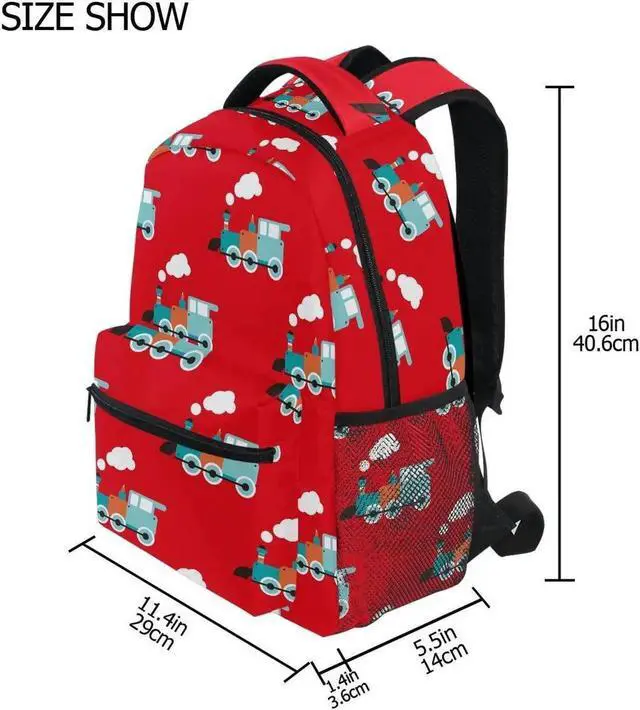 Alt view image 3 of 5 - Fisyme Retro Train Backpack Laptop Bag Daypack Travel Hiking School Backpacks for Men Women Kids Girls Boys