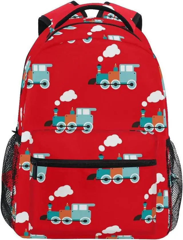 Main image of Fisyme Retro Train Backpack Laptop Bag Daypack Travel Hiking School Backpacks for Men Women Kids Girls Boys