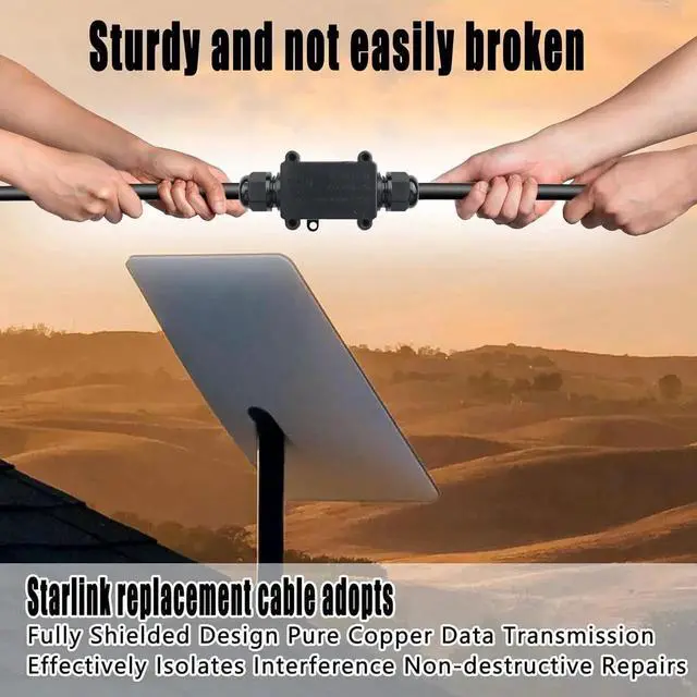 Alt view image 2 of 5 - Galeith Starlink Cable Extension & Repair Kit, with 300ft Cable, SPEEDS UP to 1200Mbps, Starlink Replacement Cable, Waterproof Gray, 24AWG Copper, Grey