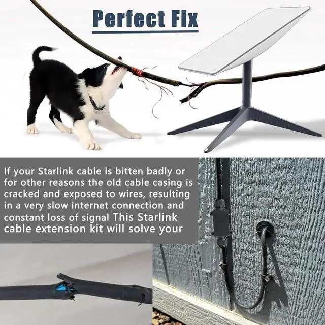 Alt view image 4 of 5 - Galeith Starlink Cable Extension & Repair Kit, with 300ft Cable, SPEEDS UP to 1200Mbps, Starlink Replacement Cable, Waterproof Gray, 24AWG Copper, Grey