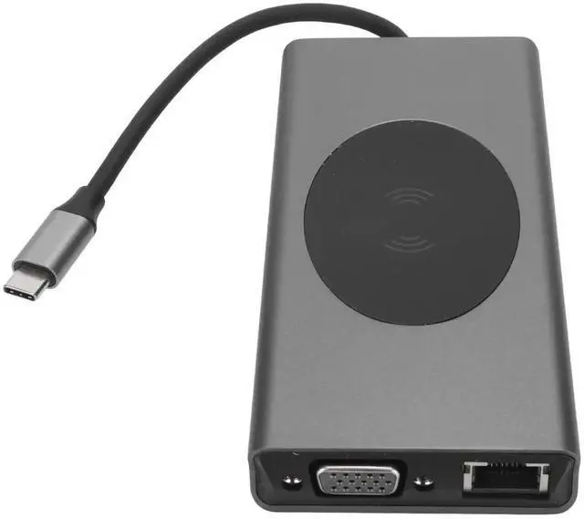 Main image of USB C Docking Station, 10W Charging Computer Docking Station for Office (Grey)