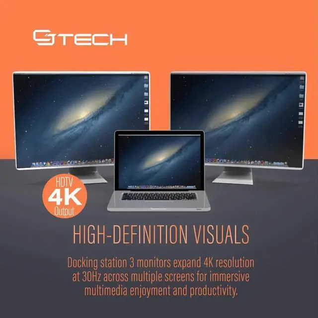 Alt view image 3 of 5 - CJ TECH 100W USB C Docking Station - 12-in-1 Laptop Hub with Dual HDMI, 2.0 & 3.0 Ports, SD & TF Card Slots, Audio, Ethernet, VGA - Multiport Adapter USB C Hub for Laptop and Monitor