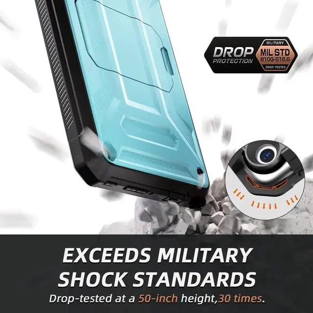 Alt view image 5 of 5 - DJ&RPPCase for 10.1 Inch Tablet Child Friendly, Incompatible TCL Sony Full Body Sturdy Hands-Free Viewing Stand Back Cover with Screen Protector-Blue