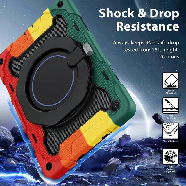 Alt view image 4 of 5 - ROISKIN Case for Galaxy Tab A9 Plus 5G/ A9+ 11 Inch with HD Screen Protector & Shoulder Strap,Heavy Duty Military Case for Samsung Galaxy A9 Plus SM-X210/X216/X218 - Rotating Stand for Kids