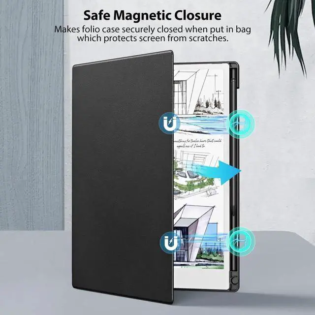 Main image of TiMOVO Case for Remarkable Paper Pro 11.8Inch 2024, Lightweight Hard Back Shell Protective Book Folio Cover with Pen Holder for Remarkable Paper Pro Color Tablet, Support Auto Wake/Sleep, Black