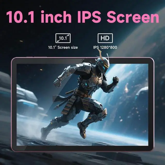 Alt view image 3 of 5 - DIGITHINK 10 inch Android 15.0 Tablet PC, Android Tablets, DDR4 4GB RAM+16GB Extend 20GB ROM 2MP+8MP Dual Camera, 2.4G+5GWifi Bluetooth 1TB Expand 10 in IPS Tab, 6000mAh Battery with case (Pink)