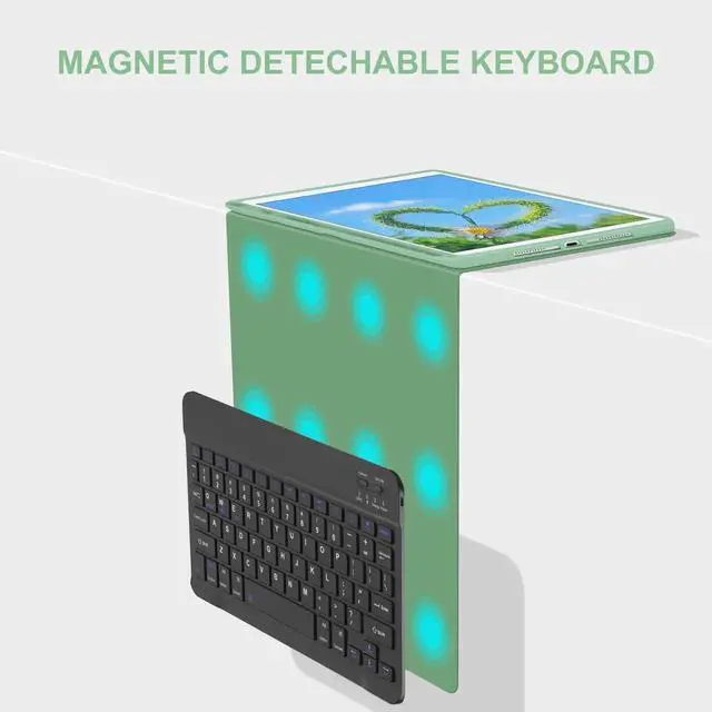 Alt view image 3 of 5 - WINCHKING Keyboard Case for iPad 9th Generation 10.2 Inch,Slim & Lightweight,Detachable Wireless Keyboard Smart Tablet Case with Pencil Holder for iPad 8th/7th /Air 3rd/Pro 10.5" Gen(Green)