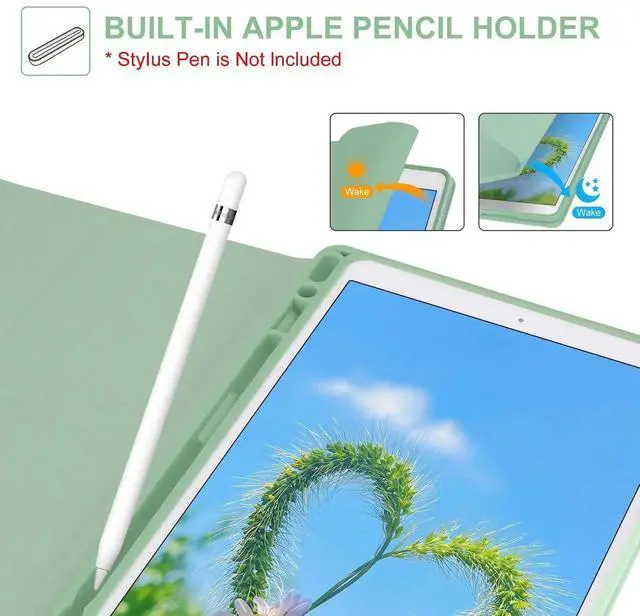 Alt view image 4 of 5 - WINCHKING Keyboard Case for iPad 9th Generation 10.2 Inch,Slim & Lightweight,Detachable Wireless Keyboard Smart Tablet Case with Pencil Holder for iPad 8th/7th /Air 3rd/Pro 10.5" Gen(Green)