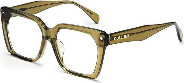 Main image of Dollger Oversized Blue light Glasses for Women Men Square Frame Computer Screen Blue light Blocking Eyeglasses Acetate Chunky Big Fashion Green Glasses