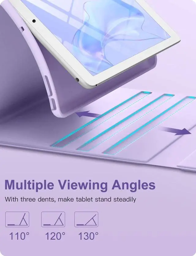 Alt view image 2 of 5 - Hamile for iPad 9th Generation Case with Keyboard 10.2 Inch - Backlit Wireless Detachable Folio Keyboard Cover with Pencil Holder for iPad 8th Gen/7th Gen/iPad Pro 10.5"/iPad Air 3rd Gen (Purple)