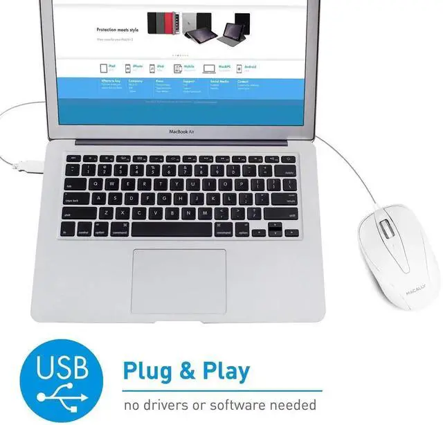 Alt view image 4 of 5 - Macally Wired Mouse and an Ergonomic Laptop Stand, Relieve Pressure Off Your Body