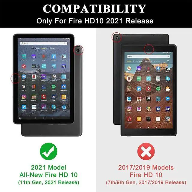 Main image of Soke Case for All-New Amazon Fire HD 10 & 10 Plus Tablet (Only Compatible with 11th Generation, 2021 Release) Premium Folio Stand Cover with Auto Wake/Sleep for 10.1 Inch Tablet, Purple