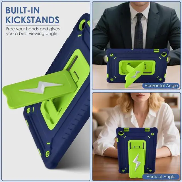 Alt view image 2 of 5 - DETUOSI Case for Samsung Galaxy Tab A9+/A9 Plus Case 11 inch 2024/2023 (SM-X210/X216/X218), Heavy Duty Protection Shockproof Rugged Case for Galaxy Tab A9 Plus with Stand and Shoulder Strap