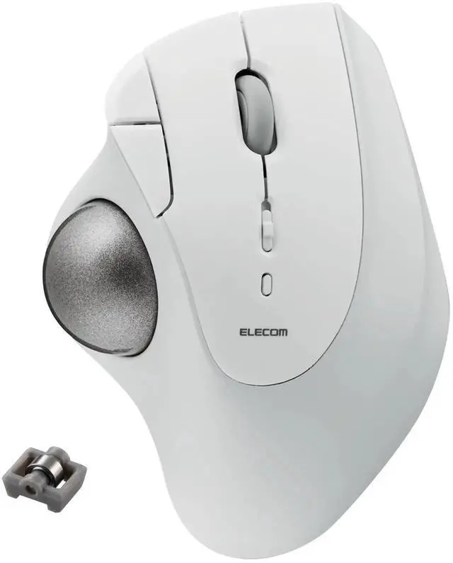 Main image of ELECOM Ergonomic Comfort Design Trackball IST Bluetooth 5.3, Super-Smooth Tracking with Roller Ball Bearing, 36mm Ball, Thumb control, Compatible for Windows, PC, Mac, iPadOS, and Android (M-IT11BRWH)