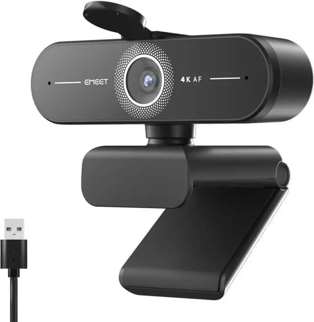 Main image of EMEET C60E 4K Webcam for PC - Ultra 4K HD, PDAF Autofocus, Dual Noise-Cancelling Mics, 73° FOV, Auto Light Correction, USB Plug&Play, Privacy Cover, Ideal for High-End Business Meetings&Live Streaming