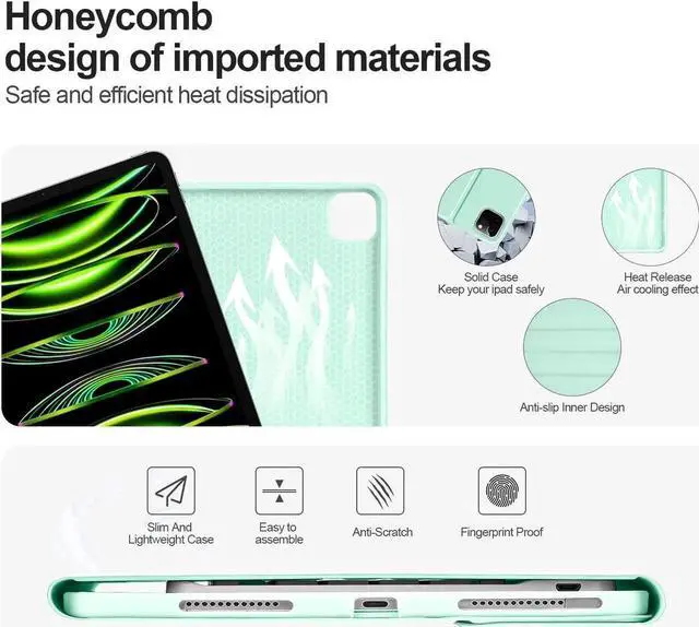 Alt view image 4 of 5 - besky Keyboard Case for iPad Pro 11 inch (4th, 3th Generation) & Air Series Products (Air 6th, 5th, 4th Generation), with Wireless Detachable Backlit Keyboard and Case - Pencil Holder