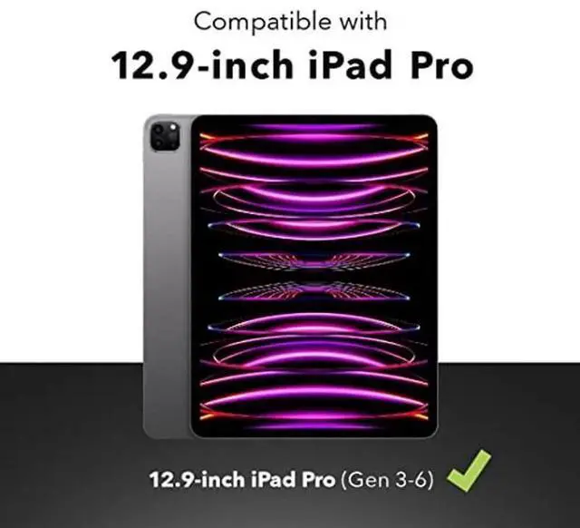 Alt view image 5 of 5 - ZAGG Pro Keys Detachable Case and Wireless Keyboard for Apple iPad Pro 12.9, Multi-Device Bluetooth Pairing, Backlit Laptop-Style Keys, Apple Pencil Holder, 6.6ft Drop Protection - Charcoal