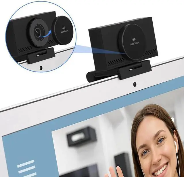 Alt view image 2 of 5 - MEGREZ 4K Webcam with Microphone & Privacy Cover, Webcam for PC, Adjustable FOV Computer Web Camera, Ultra HD USB Camera for Streaming Video Call Conference and Online Lessons