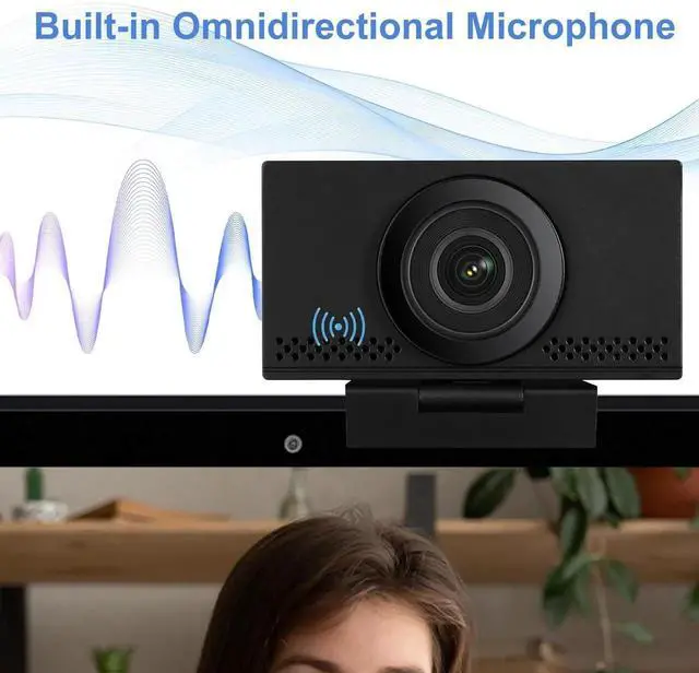 Alt view image 4 of 5 - MEGREZ 4K Webcam with Microphone & Privacy Cover, Webcam for PC, Adjustable FOV Computer Web Camera, Ultra HD USB Camera for Streaming Video Call Conference and Online Lessons