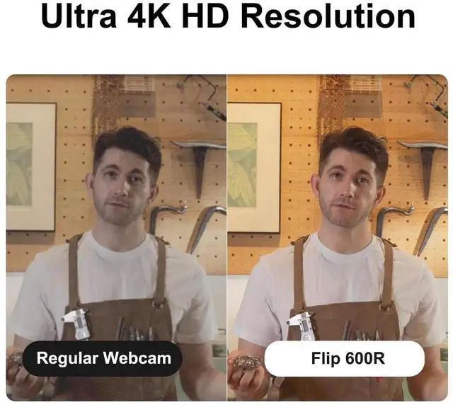 Alt view image 4 of 5 - JOYUSING Flip600R 4K Webcam for PC - Ultra 4K HD Webcam with Tripod, PDAF Autofocus, Noise-Cancelling Mics, 79° FOV, Auto Light Correction, Privacy Cover, Streaming Camera for Gaming/Beauty