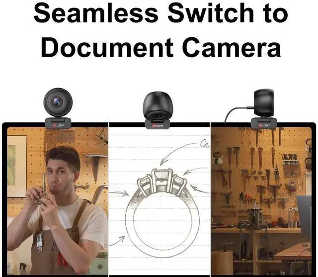 Alt view image 3 of 5 - JOYUSING Flip600R 4K Webcam for PC - Ultra 4K HD Webcam with Tripod, PDAF Autofocus, Noise-Cancelling Mics, 79° FOV, Auto Light Correction, Privacy Cover, Streaming Camera for Gaming/Beauty