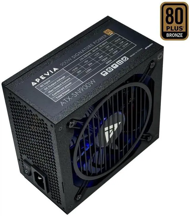 Alt view image 4 of 5 - Apevia ATX-SN900 Signature 900W 80+ Bronze Certified Active PFC ATX Semi-Modular Gaming Power Supply