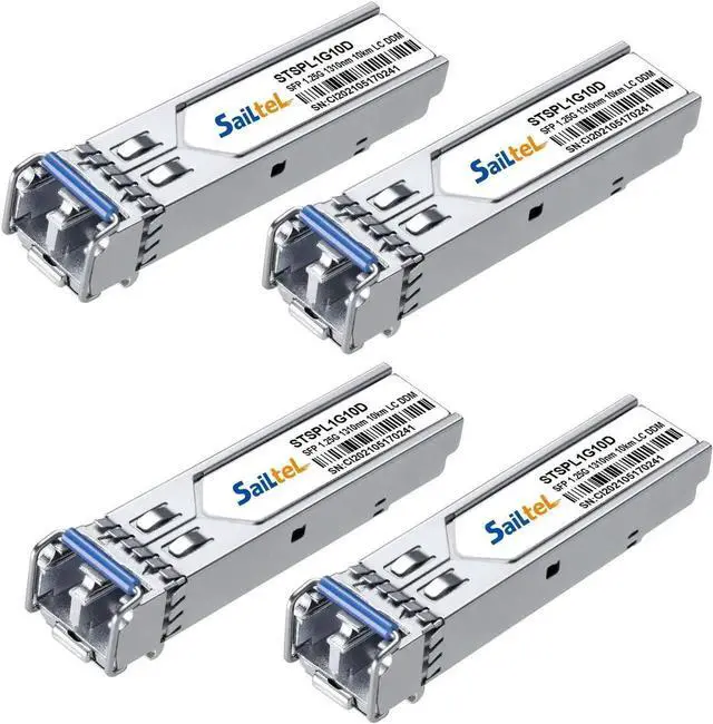 Main image of 1.25 Gigabit Single Mode LC Duplex Transceiver,1000Base-LX Dual Fiber SFP Module,1310nm SMF, up to 10 km,DDMCompatible with Cisco, Ubiquiti, Mikrotik,Netgear, Dlink and More (4Pack)