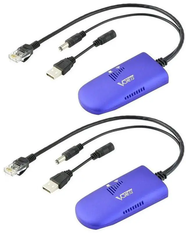 Main image of VONETS Industrial Mini 2.4GHz WiFi Bridge/Repeater/Hotspot Extender/WiFi to Wired/AP Signal Booster with 1 RJ45 Male (10/100Mbps) DC/USB Powered for DVR PLC Network Printer VAP11G-300(Two Units)