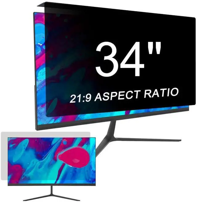 Main image of LYLSMGS 34 inch Privacy Screen for Computer Monitor, Protects Your Eyes From Glare And Blue Light, Hanging Anti-Spy 21:9 Privacy Screen Protection Shield (32.09 inch X 14.37 inch)