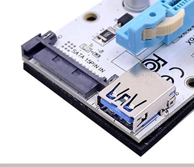 Alt view image 4 of 5 - CFIKTE VER 008S PCI-E Express Cable 1X to 16X Graphics Extension Ethereum ETH Mining Powered Riser Adapter Card, 60cm USB 3.0 Cable, 4 Solid Capacitors,15pin Male to 6pin Power Slot Connector