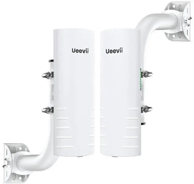 Main image of Wireless Bridge Outdoor with 2 Bracket: UeeVii CPE452 Point to Point 5.8G Long Range WiFi CPE - Work with Starlink - Extend Network to Shop Barn Garage, with 14DBi Antenna 24V PoE 2 LAN Port 2Pcs