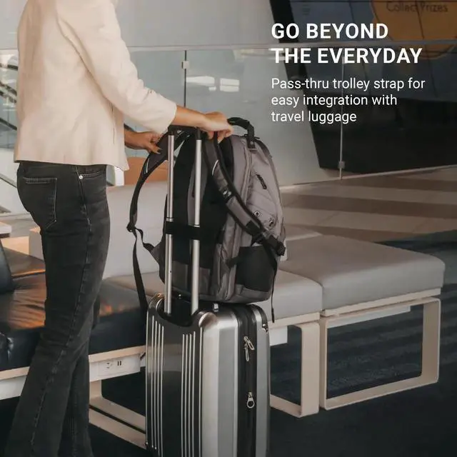 Alt view image 2 of 5 - SwissGear 1900 Scansmart TSA 17 Laptop Backpack, Black/Black, 19-Inch