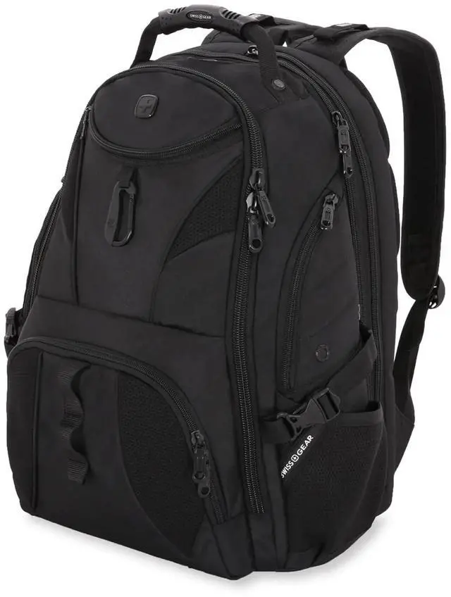 Alt view image 4 of 5 - SwissGear 1900 Scansmart TSA 17 Laptop Backpack, Black/Black, 19-Inch