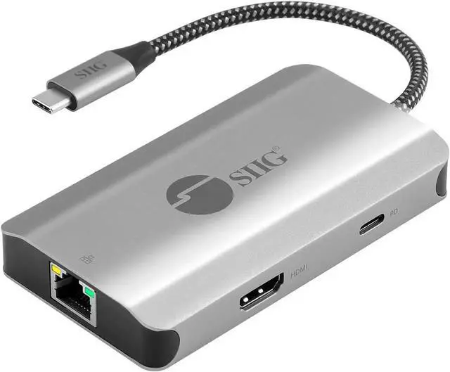 Main image of SIIG 5-in-1 USB C Hub, 4K 30Hz HDMI Output/Ethernet 1Gbps/ 2X USB-A 5Gbps/ PD 100W USB-C for MacBook, Windows(Intel/AMD/Snapdragon), Chromebooks and USB Devices (JU-H30L11-S1)