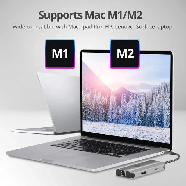 Alt view image 2 of 5 - SIIG 5-in-1 USB C Hub, 4K 30Hz HDMI Output/Ethernet 1Gbps/ 2X USB-A 5Gbps/ PD 100W USB-C for MacBook, Windows(Intel/AMD/Snapdragon), Chromebooks and USB Devices (JU-H30L11-S1)