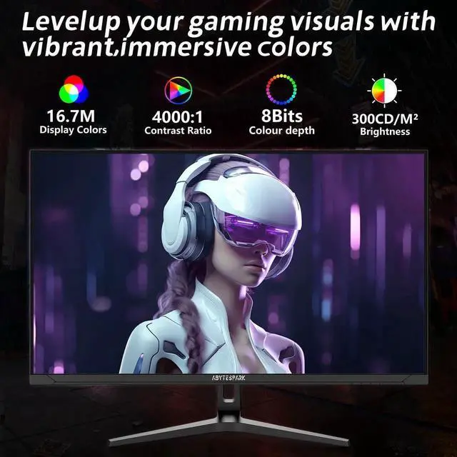 Alt view image 3 of 5 - abytespark 32 Inch Ultra Wide UHD 4K (3840 x 2160) Gaming Monitor, IPS 60Hz Ultra-Clear Screen, 1ms (MPRT), 100% sRGB, Built-in Speaker,FreeSync, 2 x DP 1.4 and 2 x HDMI 2.0, Tilt Height Adjustment