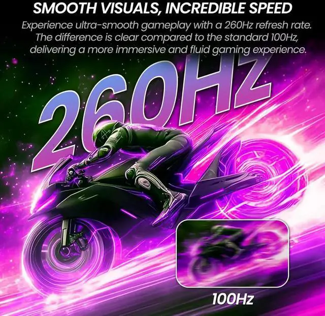 Alt view image 4 of 5 - CRUA 27'' Curved Gaming Monitor 260Hz/240Hz, QHD 1440P 1800R VA Panel Computer Monitor with Built-in Speakers, Support AMD FreeSync, 120% sRGB, Blue Light Filter, HDMI2.0 & DP1.4, Wall Mountable-Black