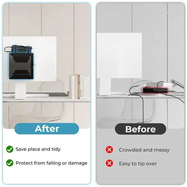 Alt view image 4 of 5 - 2-Pack Mini PC Mount for HP Wall VESA Under Desk Mount or Mount to a Monitor Arm for HP EliteDesk 800 G4 G3 G5 G9 EliteDesk 705 805, HP Pro Mini 400 260, HP ProDesk 400 405 600 Mini PC with Pen Holder