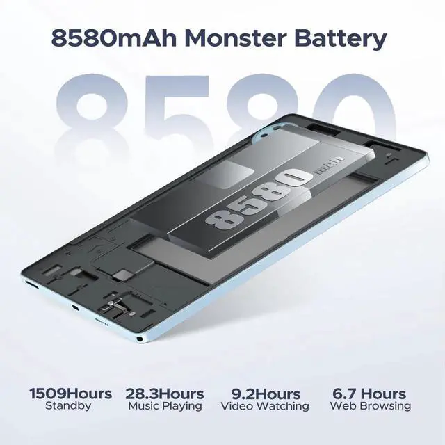 Alt view image 5 of 5 - DOOGEE U11(2025) Android 15 Tablet, 11'' inch Android Tablet 16GB+128GB/2TB TF Octa-Core,90Hz Display, 8580mAh,1080P,Bluetooth 5.0+5G WiFi, 13MP+5MP, Face ID,Metal Body-Black