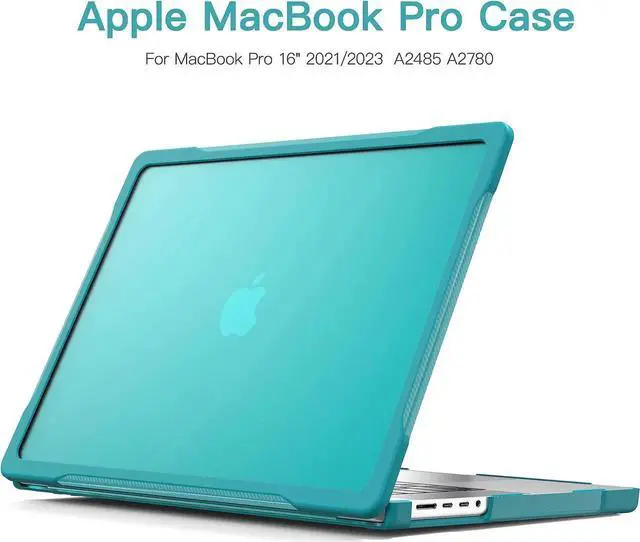 Alt view image 2 of 5 - Batianda Ultimate Protection Case for New MacBook Pro 16 inch 2024 M4 Chip 2023 2021 Release M3 M2 M1 Pro/Max Model A2991/A3403 Matte Carbon Fiber Edges Shockproof with Keyboard Cover Protector,Blue
