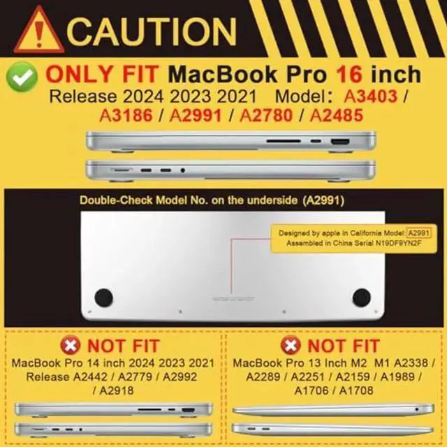 Alt view image 3 of 5 - Batianda Ultimate Protection Case for New MacBook Pro 16 inch 2024 M4 Chip 2023 2021 Release M3 M2 M1 Pro/Max Model A2991/A3403 Matte Carbon Fiber Edges Shockproof with Keyboard Cover Protector,Blue